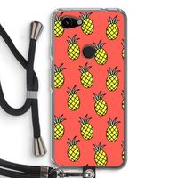 Ananas: Pixel 3a Transparant Hoesje met koord