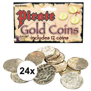 Gouden piraten munten 24 stuks