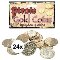 Gouden piraten munten 24 stuks - thumbnail