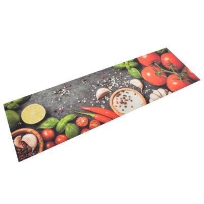 VidaXL Keukenmat wasbaar groenteprint 45x150 cm fluweel