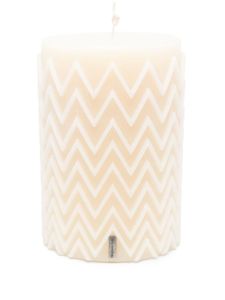 Missoni Home bougie à motif zig-zag embossé - Blanc