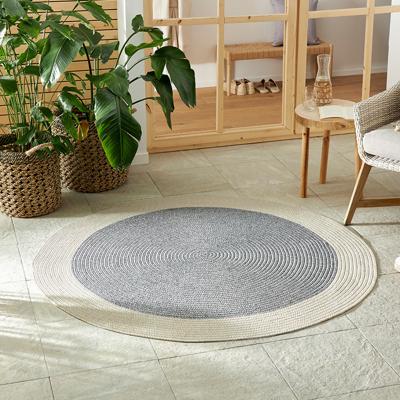 Jute Vloerkleed Braids - Rond - Grijs/Creme maat: xcm - materiaal: Polypropyleen - Dekbed-Discounter.nl