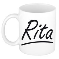 Rita voornaam kado beker / mok sierlijke letters - gepersonaliseerde mok met naam   -