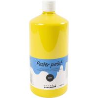 Creativ Company Tempera verf mat, primair geel, 1000 ml/ 1 fles