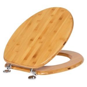 5Five Toiletbril Woody - bruin - Bamboe hout - universeel - standaard wc bril