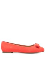 Ferragamo ballerines à plaque logo - Rouge