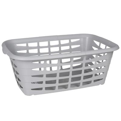 Kunststof wasmand - lichtgrijs - 40 liter - 66 x 45 x 24 cm - manden voor wasgoed