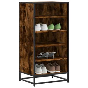 VidaXL Schoenenrek 48x38x97,5 cm bewerkt hout gerookt eikenkleurig