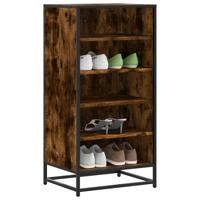 VidaXL Schoenenrek 48x38x97,5 cm bewerkt hout gerookt eikenkleurig
