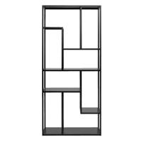 Leen Bakker - Vakkenkast Stan - - 188x85x35 Cm - Metaal - Zwart