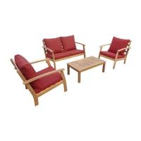 sweeek - Houten loungeset, 4 zitplaatsen