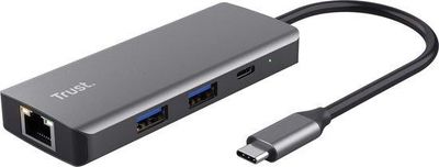 TrustDalyx 6-in-1 USB-C-adapter USB Hub Zilver