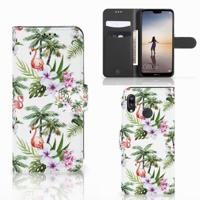 Huawei P20 Lite | Telefoonhoesje | Met pasjeshouder | Flamingo Palms