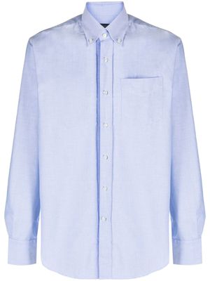 Deperlu chemise en coton à col italien - Bleu