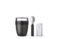 2-delige Mepal lunchset ellipse nordic black lunchpot + vouwlepel