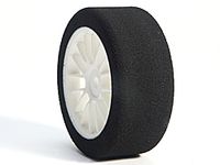 Pro foam tyre 26mm front d (37) with racing mesh wheel white (1 pair)