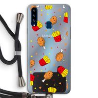 Chicken 'n Fries: Samsung Galaxy A20s Transparant Hoesje met koord
