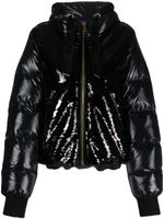 Khrisjoy veste Puff Glossy Sequins à capuche - Noir - thumbnail