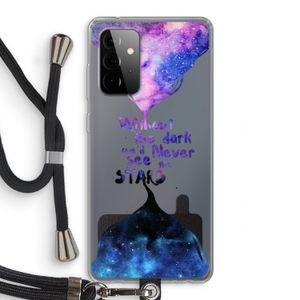 Stars quote: Samsung Galaxy A72 5G Transparant Hoesje met koord