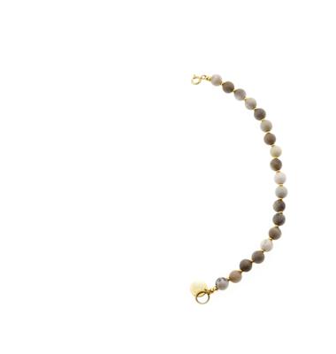 Solid Gold Tussenstuk Ketting Edelsteen 6mm Zilverblad Jaspis