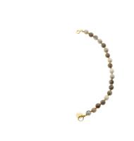 Solid Gold Tussenstuk Ketting Edelsteen 6mm Zilverblad Jaspis