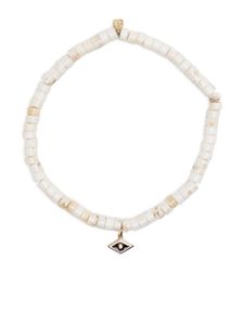 Sydney Evan bracelets Evil Eye en or 14ct à perles - Blanc