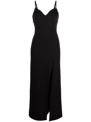 Murmur robe longue fendue à encolure cœur - Noir
