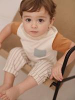 Baby colorblock T-shirt met korte mouwen hazelnoot