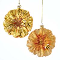 Gold Petunia With Bee 4 Inch - Kurt s adler