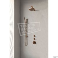 Thermostatisch Inbouwdoucheset Brauer Copper 20cm Hoofddouche Wandarm Staafhanddouche op Glijstang Koper