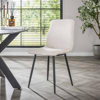 LifestyleFurn Eetkamerstoel 'Salim' Rib, kleur Off White