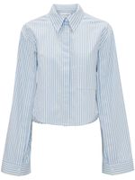 Victoria Beckham chemise crop à rayures - Bleu - thumbnail