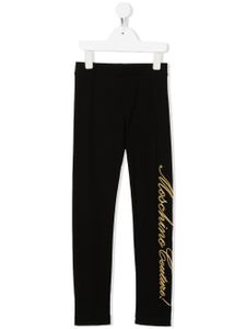 Moschino Kids legging à logo brodé - Noir