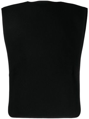 4SDESIGNS cape en laine feutrée - Noir