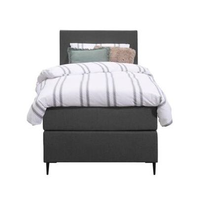 Boxspring Liv egaal - antraciet - 90x200 cm - slanke poot - Leen Bakker