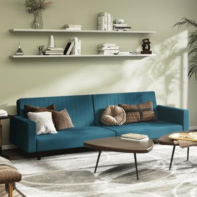 Slaapbank 2-zits fluweel blauw