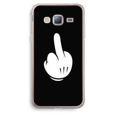 Middle finger black: Samsung Galaxy J3 (2016) Transparant Hoesje