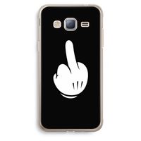 Middle finger black: Samsung Galaxy J3 (2016) Transparant Hoesje