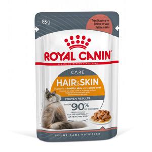 Royal Canin Care Hair & Skin Care in Gravy natvoer kattenvoer zakjes 12 x 85 gram