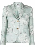 Thom Browne blazer à fleurs en jacquard - Vert - thumbnail