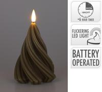Home & Styling Kaars led boom gedraaid h13cm taupe