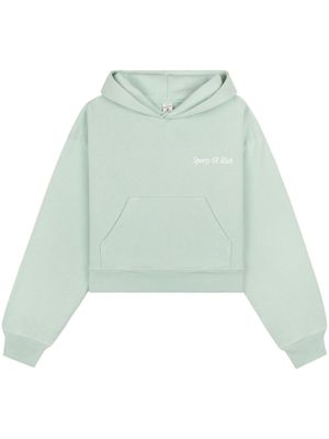 Sporty & Rich hoodie crop à logo brodé - Vert