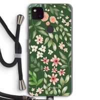 Botanical green sweet flower heaven: Pixel 4a 5G Transparant Hoesje met koord