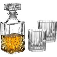 Whisky karaf Noblesse 1 liter met 6x Luxe Duralex whiskyglazen 310 ml - thumbnail