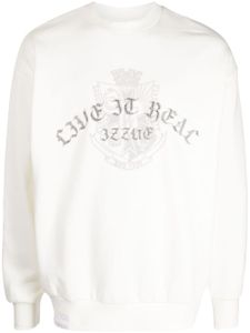 izzue pull à logo strassé - Blanc