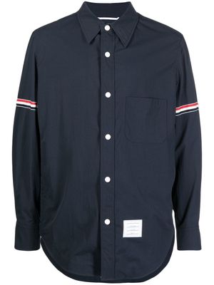 Thom Browne surchemise en piqué à bandes tricolores - Bleu