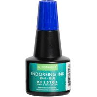 Q-CONNECT stempelinkt, flesje van 28 ml, blauw