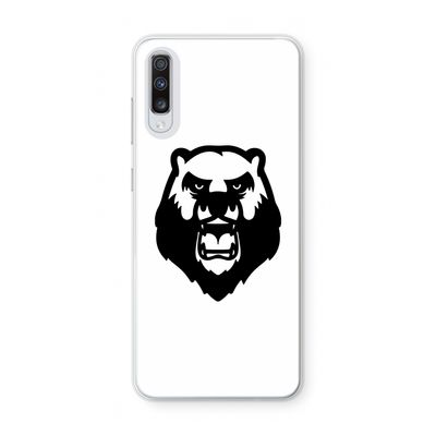 Angry Bear (white): Samsung Galaxy A70 Transparant Hoesje