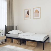 Bedframe met hoofdbord metaal zwart 107x203 cm Bedframe met hoofdbord metaal zwart 107x203 cm