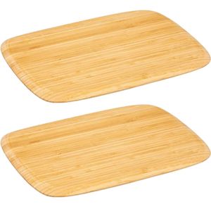 2x Stuks snijplank rechthoek 28 x 25 cm van bamboe hout